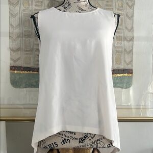 RACHEL Rachel Roy White Asymmetrical Sleeveless Tank Top